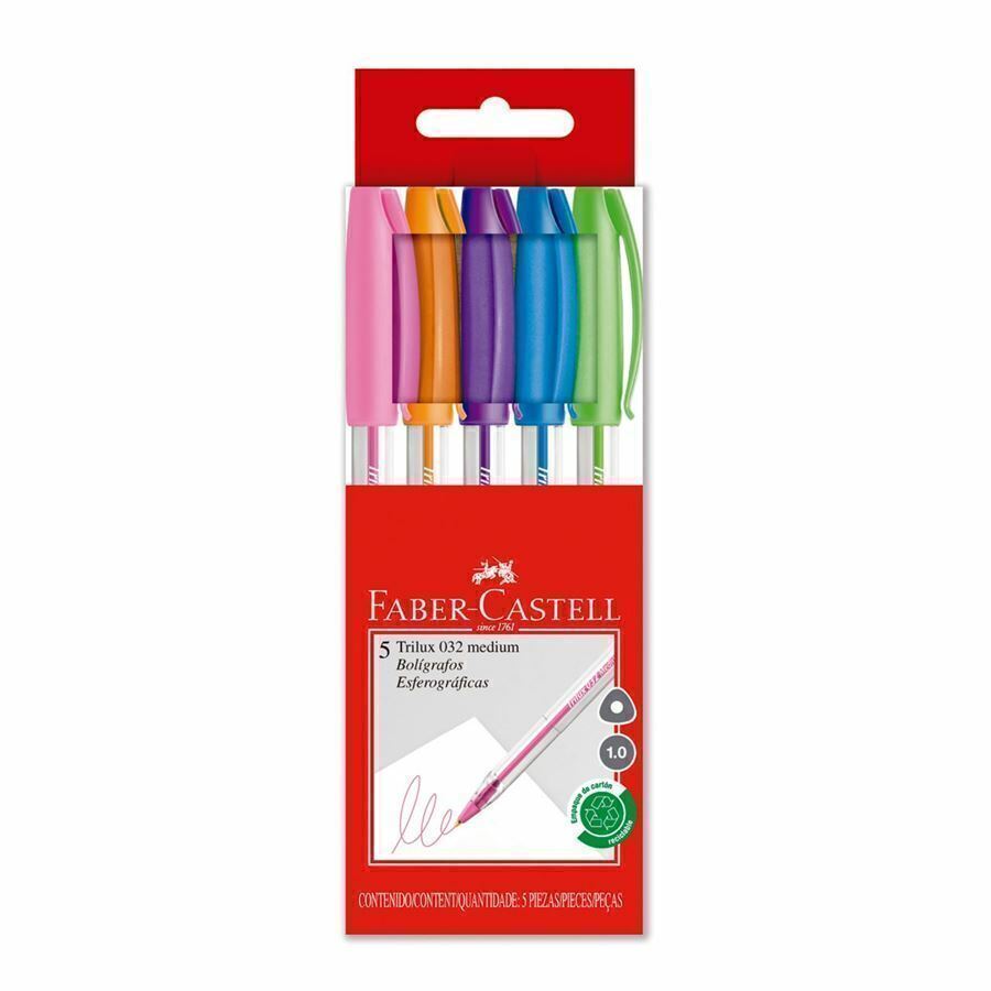 BOLIGRAFO COLOR X 5 FABER TRILUX