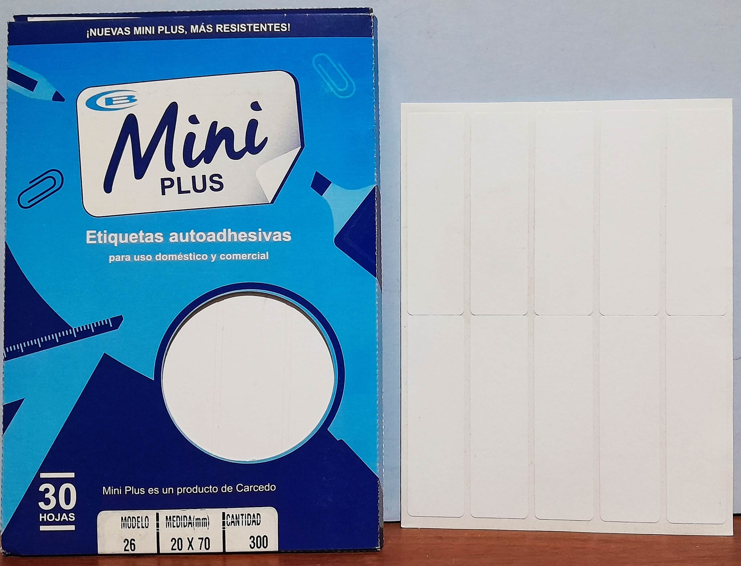 ETIQUETA MINI xCAJA MOD26 20X70MM