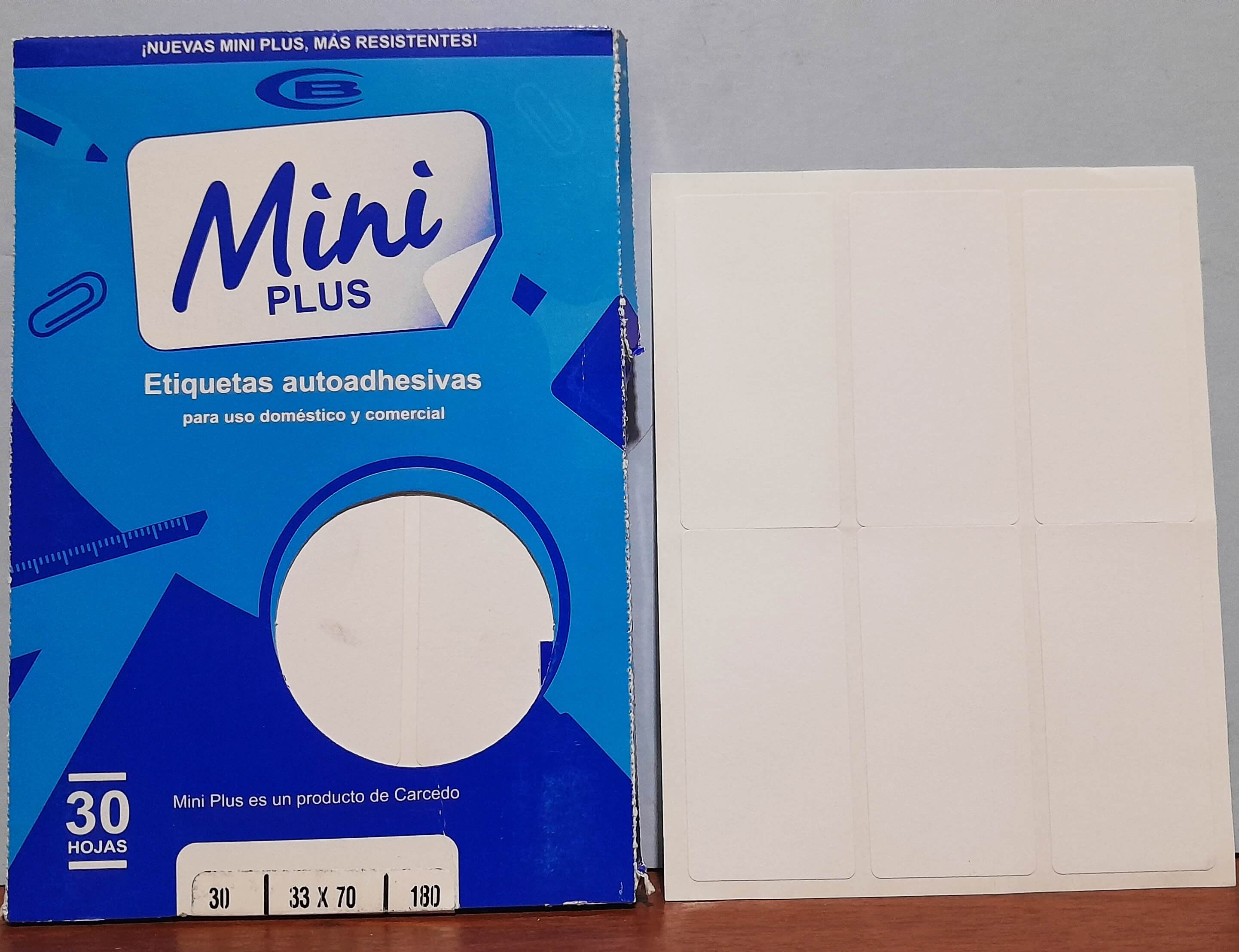 ETIQUETA MINI xCAJA MOD30 33X70MM