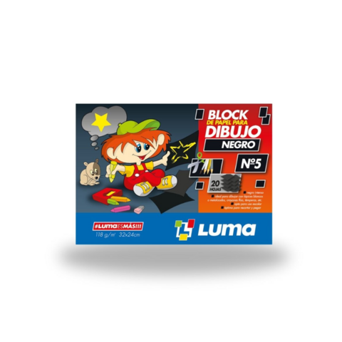 BLOCK DE DIBUJO NEGRO LUMA X20HJS