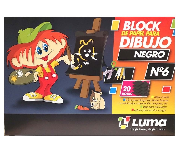 BLOCK DE DIBUJO Nº6 LUMA NEGRO X24