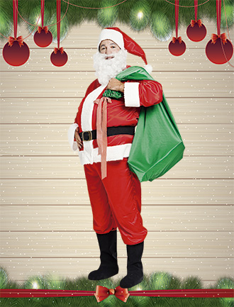 DISFRAZ PAPA NOEL ADULTO TAFETA CANDELA