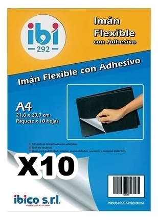 IMAN PLANCHA A4 AUTOADHESIVO X10 IBI