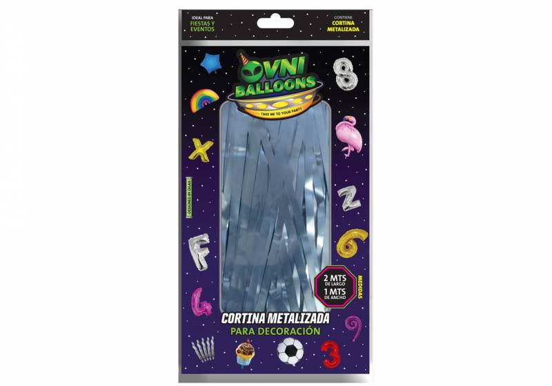 CORTINA DILAX CROMO PASTEL CELESTE 2x1