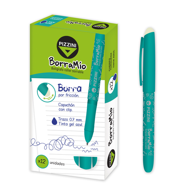 BOLIGRAFO BORRABLE PIZZINI VERDE X12