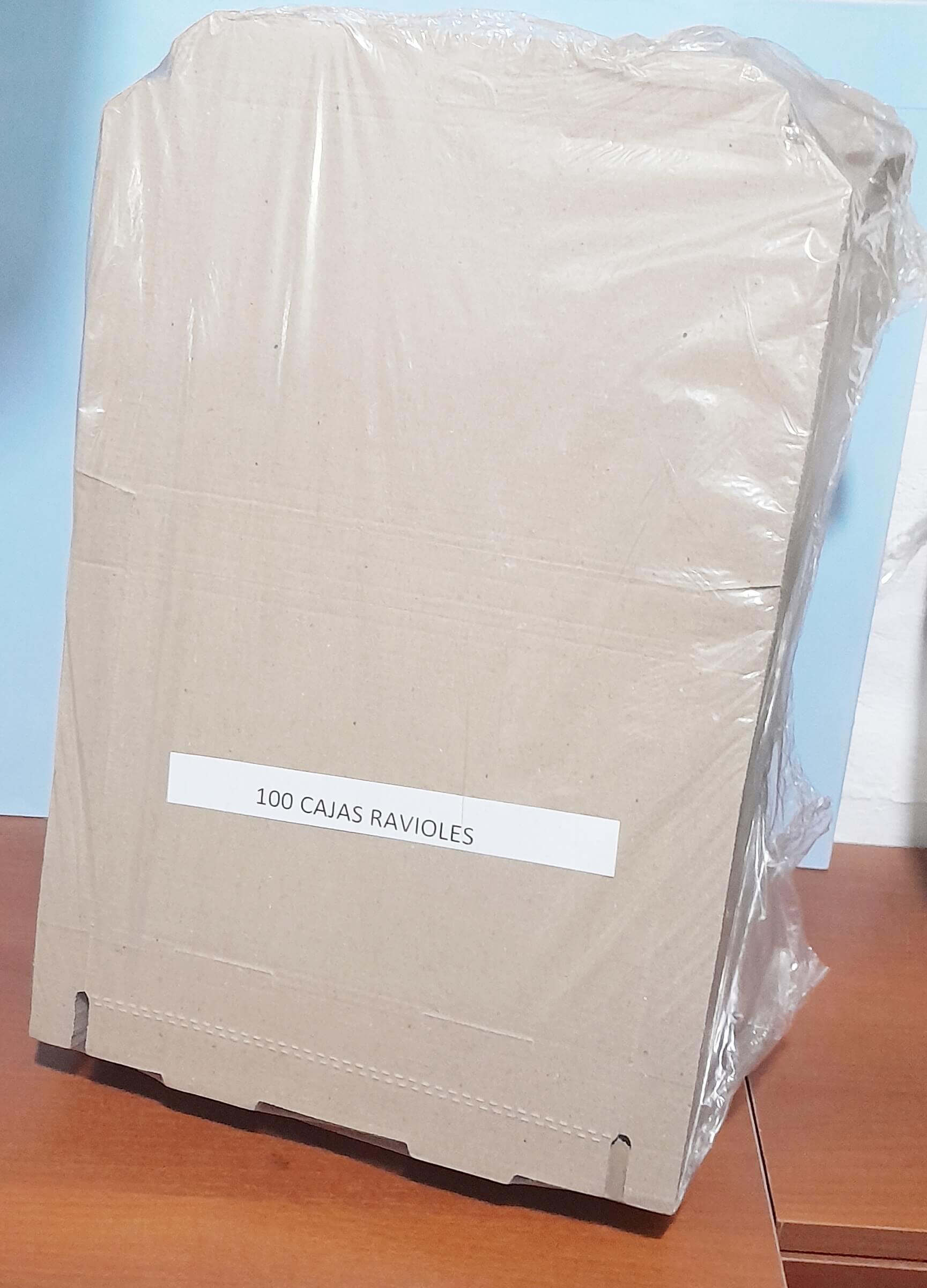 CAJA DE RAVIOLES CORRUGADO x100