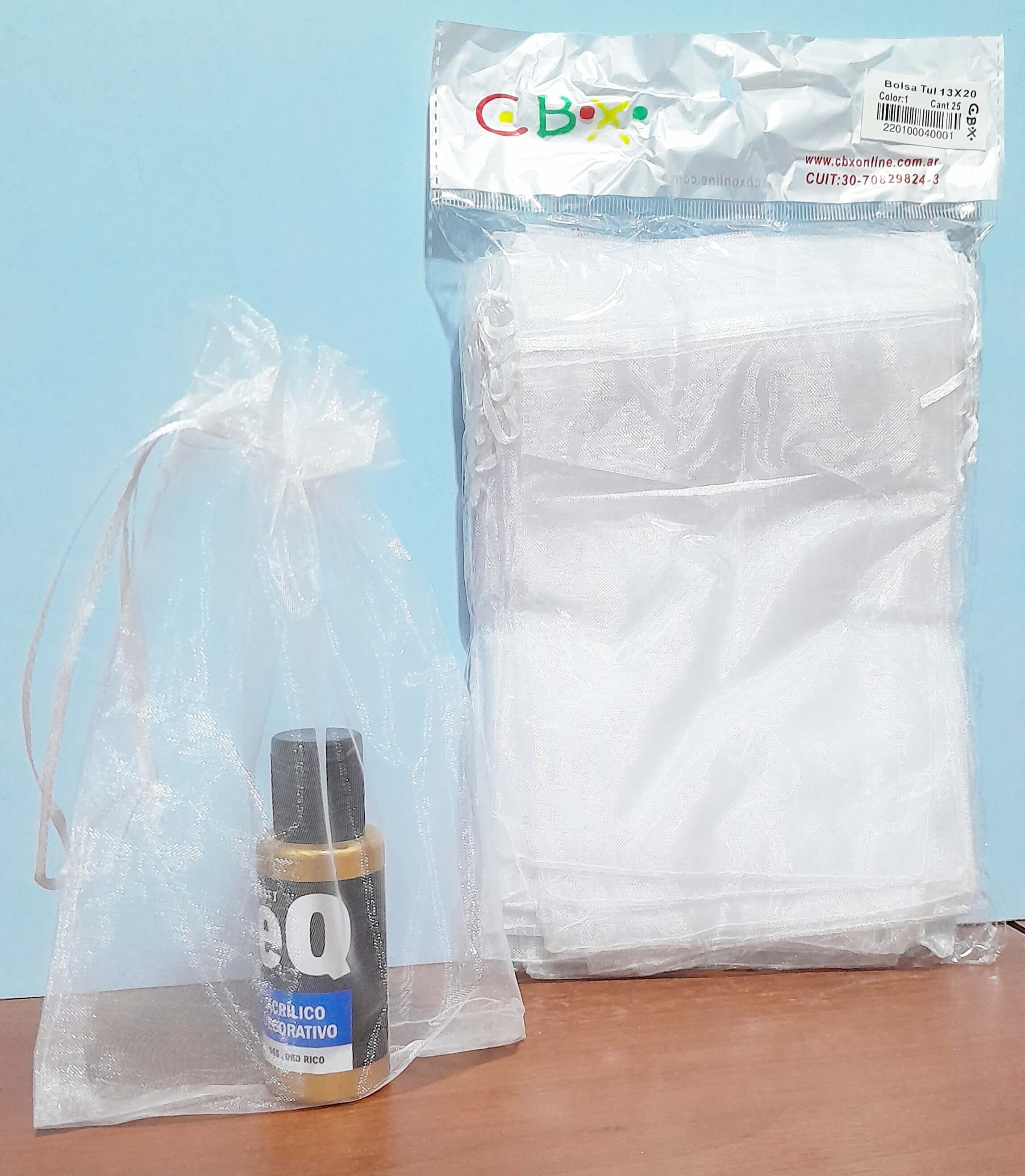 BOLSA DE ORGANZA 23X20 BLANCA X25