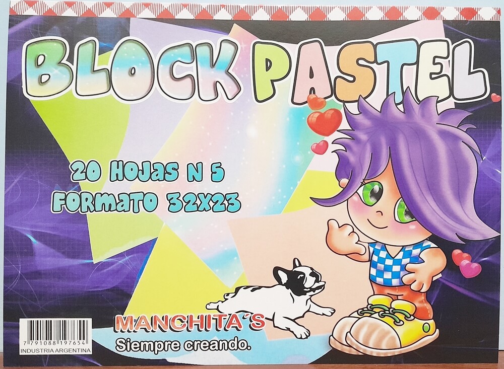 BLOCK DE DIBUJO COLOR PASTEL MANCHITAX24