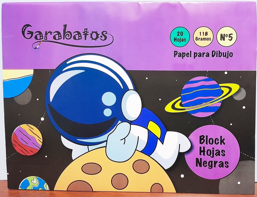 BLOCK DE DIBUJO NEGRO GARABATOS X20 HJS
