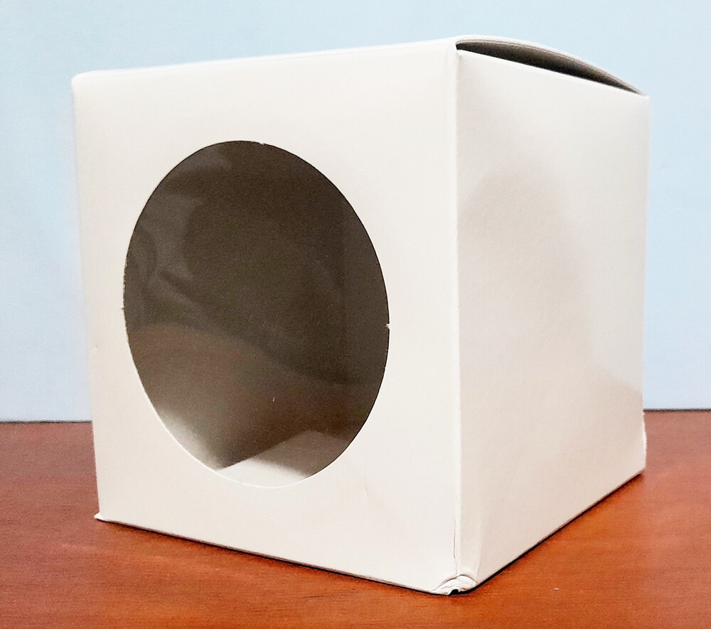 CAJA CARTON MICROBOX CUBO VENTANA 12X12