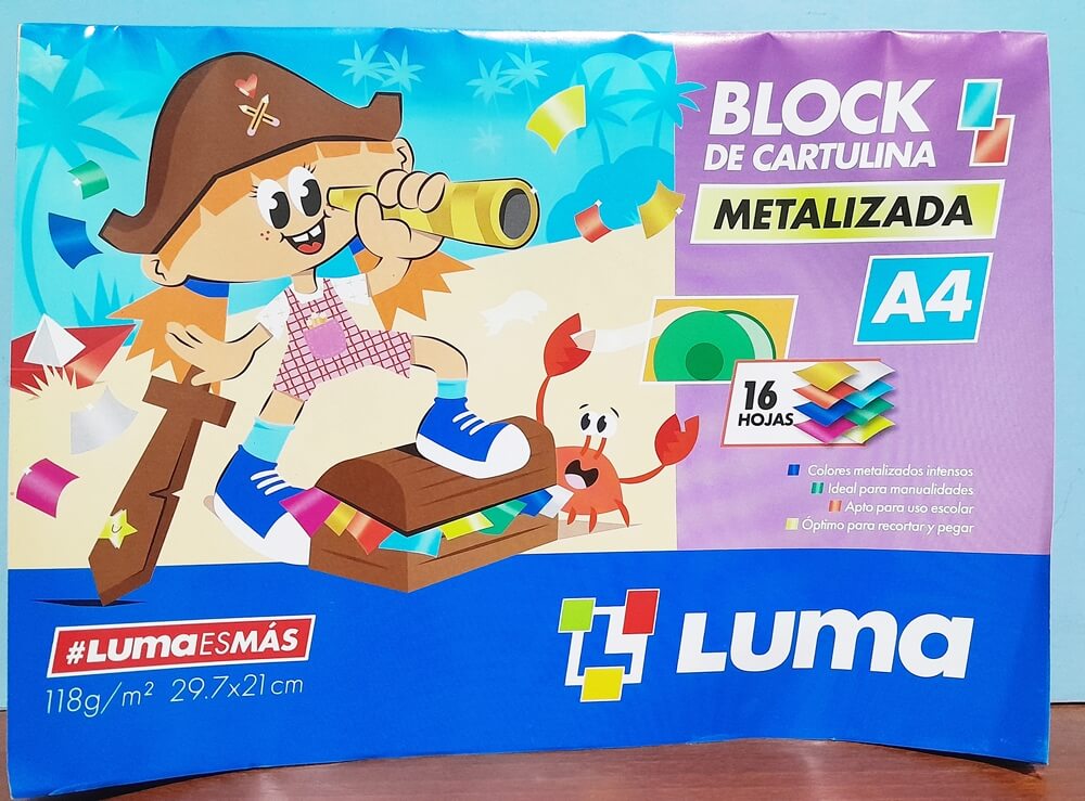 BLOCK DE DIBUJO COLOR METAL LUMA X16HJS