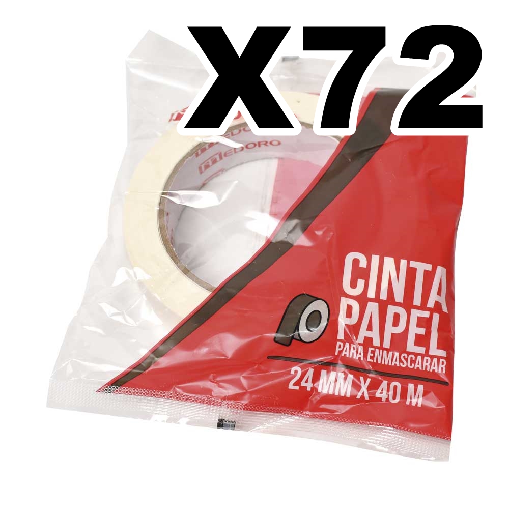 CINTA ADHESIVA DE PAPEL 24X40 MEDORO X72