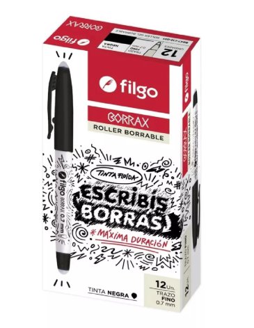 BOLIGRAFO BORRABLE FILGO X12 NEGRO