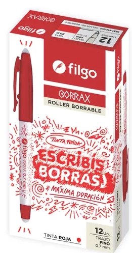 BOLIGRAFO BORRABLE FILGO X12 ROJO