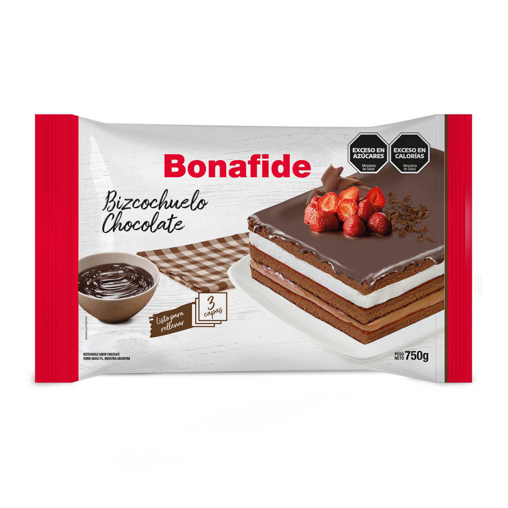 BIZCOCHUELO BONAFIDE RECTANGULAR CHOCO