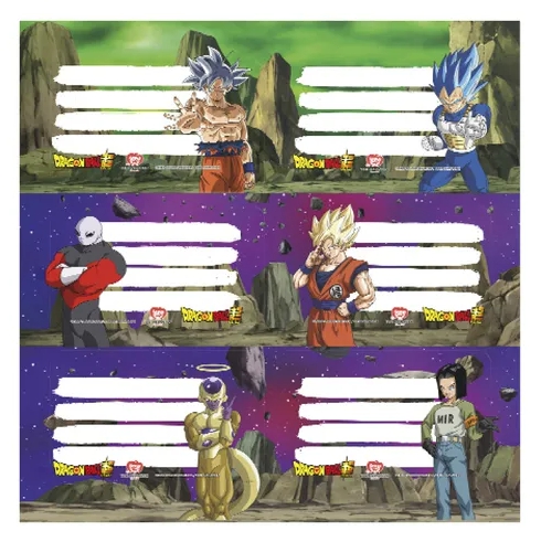 ETIQUETA MOOVING DRAGON BALL x12