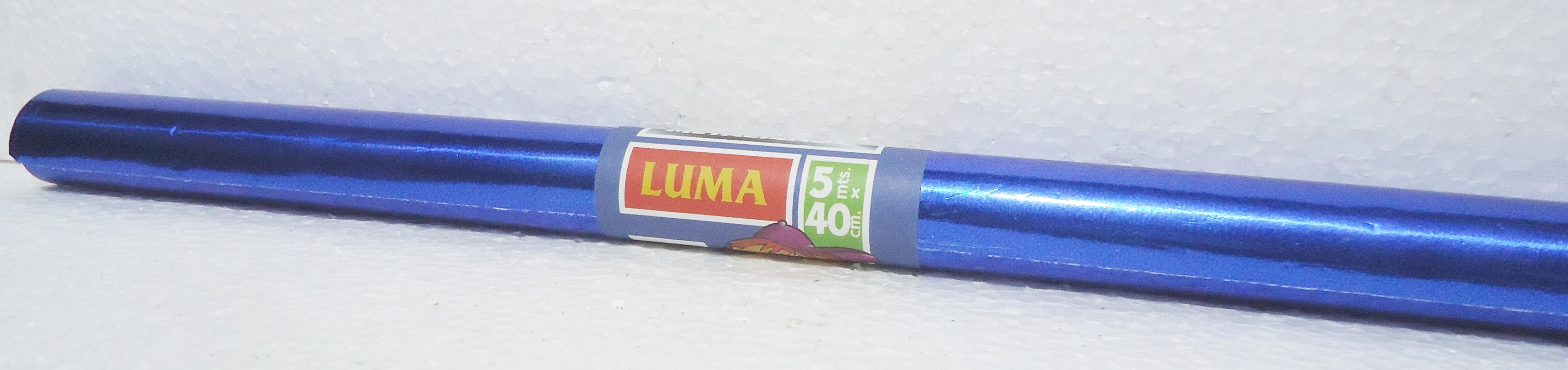 PAPEL GLACE EN ROLLO METAL.5mtsx40cm AZU