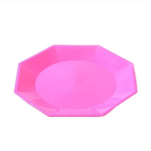 PLATO OCTOGONAL 18 cm ROSA x10