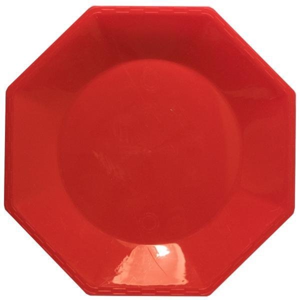 PLATO OCTOGONAL 23cm ROJO x10