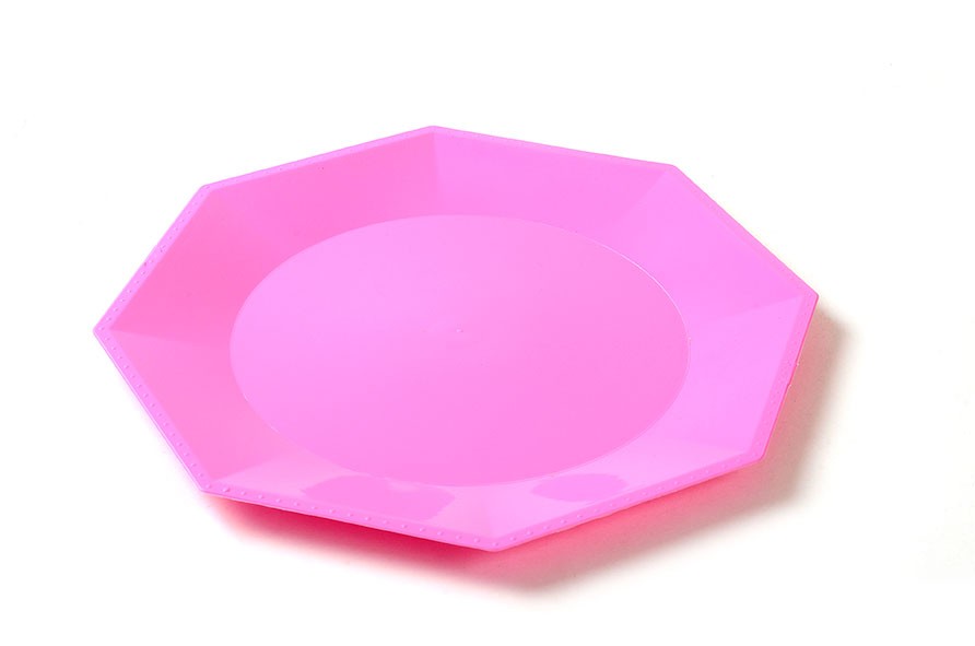 PLATO OCTOGONAL 23cm ROSA x10