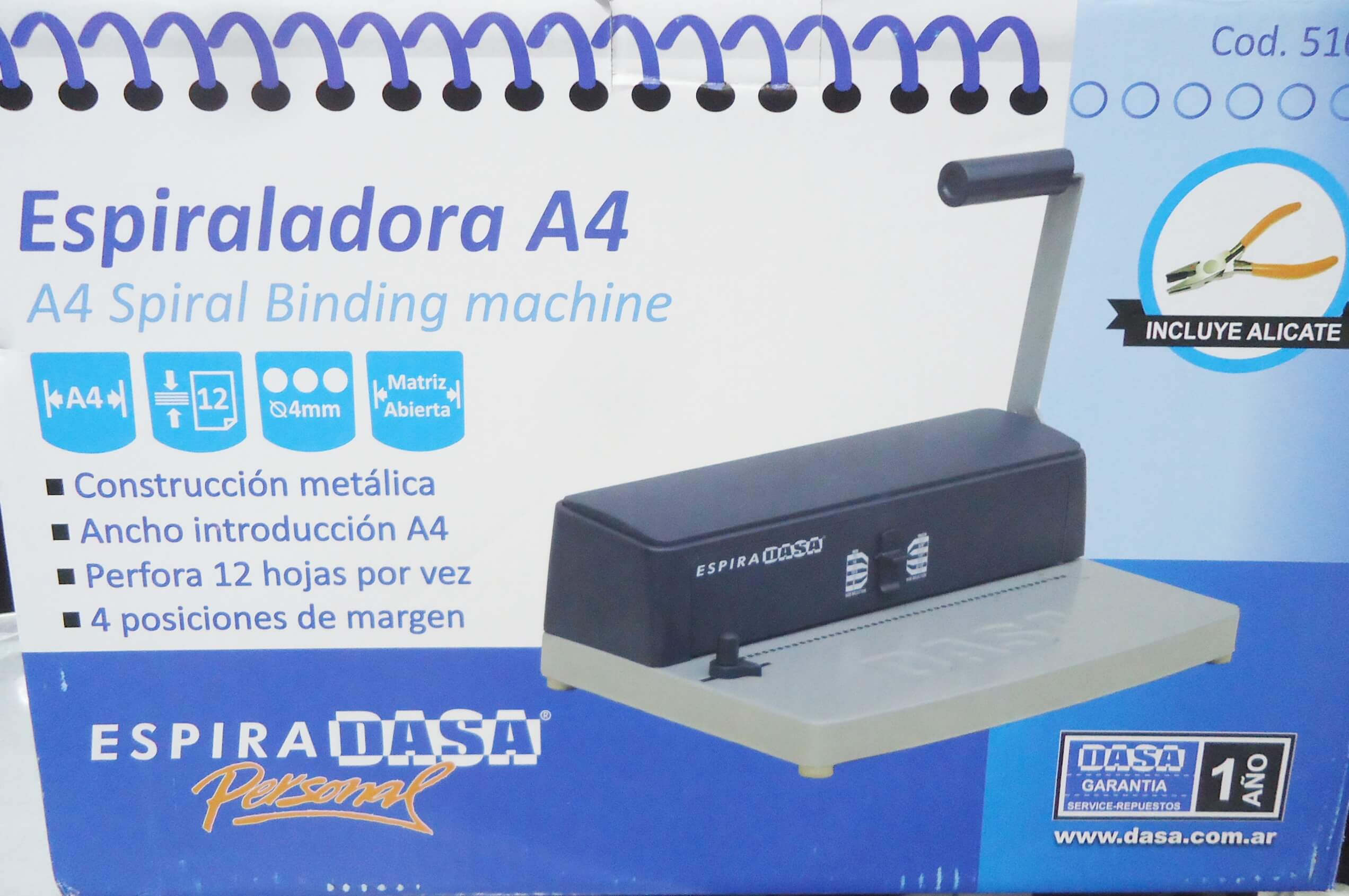 ESPIRALADORA DASA C/MARGEN A4 REGULABLE