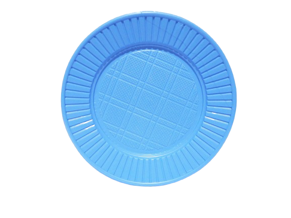 PLATO DESCARTABLE POSTRE CELESTE x50