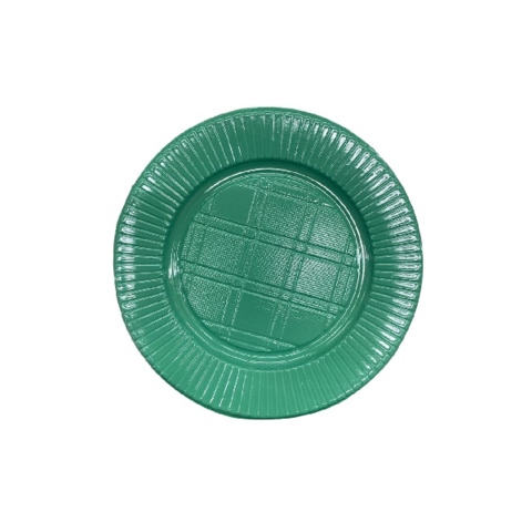 PLATO DESCARTABLE POSTRE VERDE OSC x50