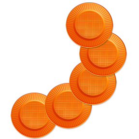 PLATO DESCARTABLE POSTRE NARANJA x50