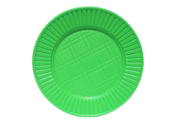 PLATO DESCARTABLE POSTRE VERDE MANZA x50