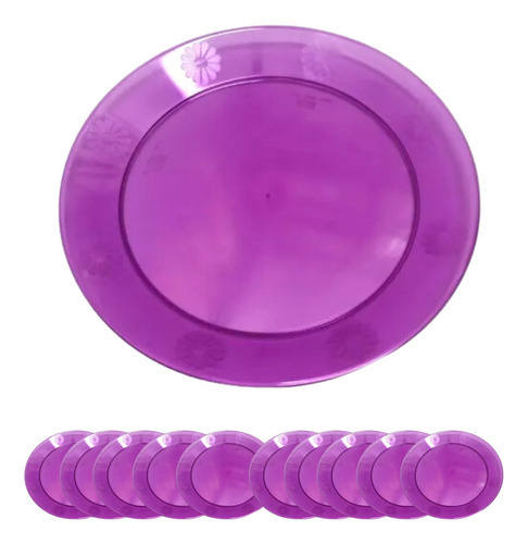 PLATO RIGIDO CHICO 17cm VIOLETA  x10