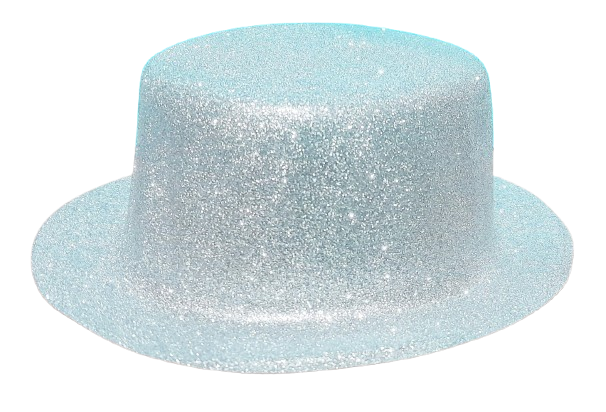 SOMBRERO BOMBIN GLITTER PLATA