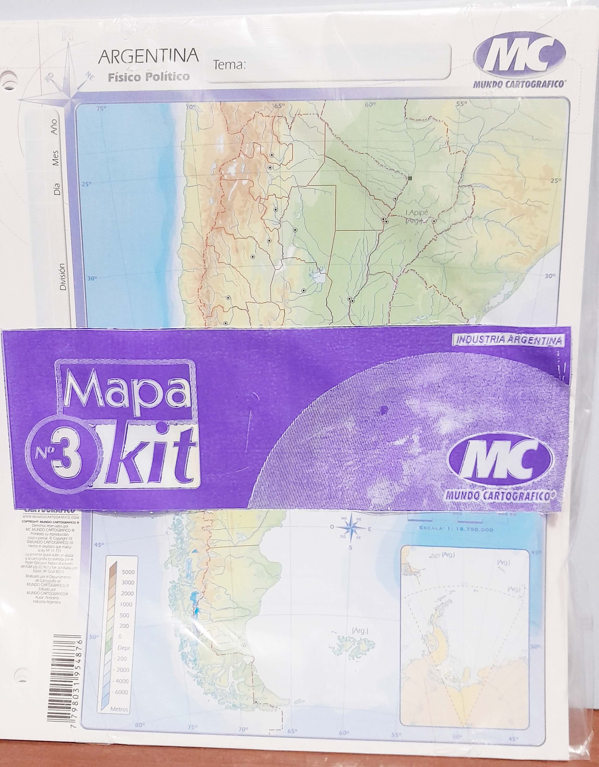 MAPA Nº3 REPÚBLICA ARGENTINA FIS-POL x40
