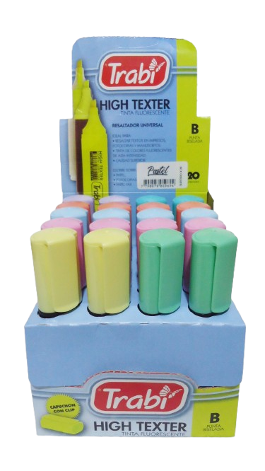 RESALTADOR PASTEL TRABI X20 EXHIBIDOR