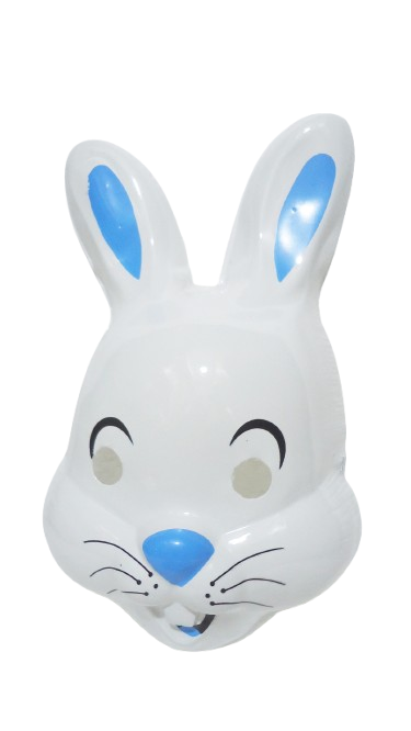 CARETA PLASTICA ANIMAL CONEJO CELESTE