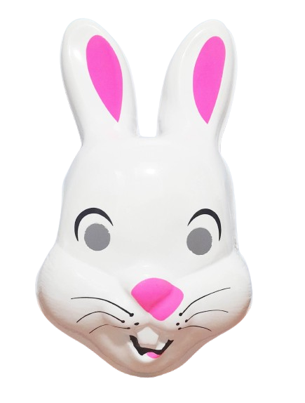 CARETA PLASTICA ANIMAL CONEJO ROSA