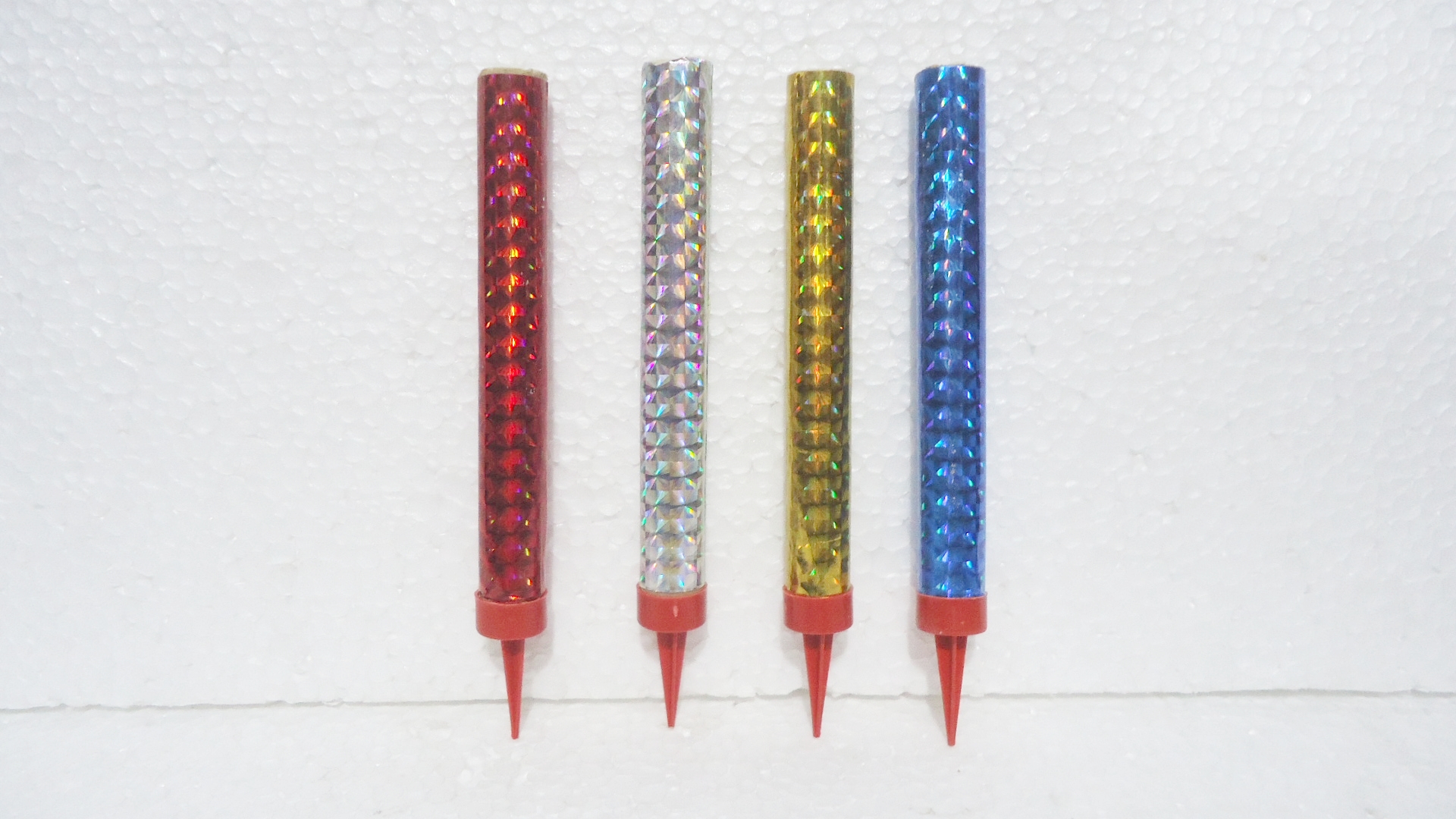 VELA BENGALA HOLOGRAFICA x4 12 cm