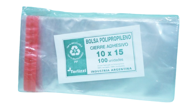 BOLSA POLIPROPILENO ADHESIVO 10X15