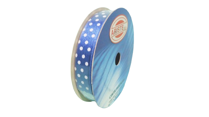 CINTA RASO C/LUNAR Nº3 10mt AZUL