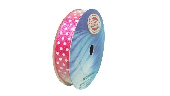 CINTA RASO C/LUNAR Nº3 10mt FUCSIA