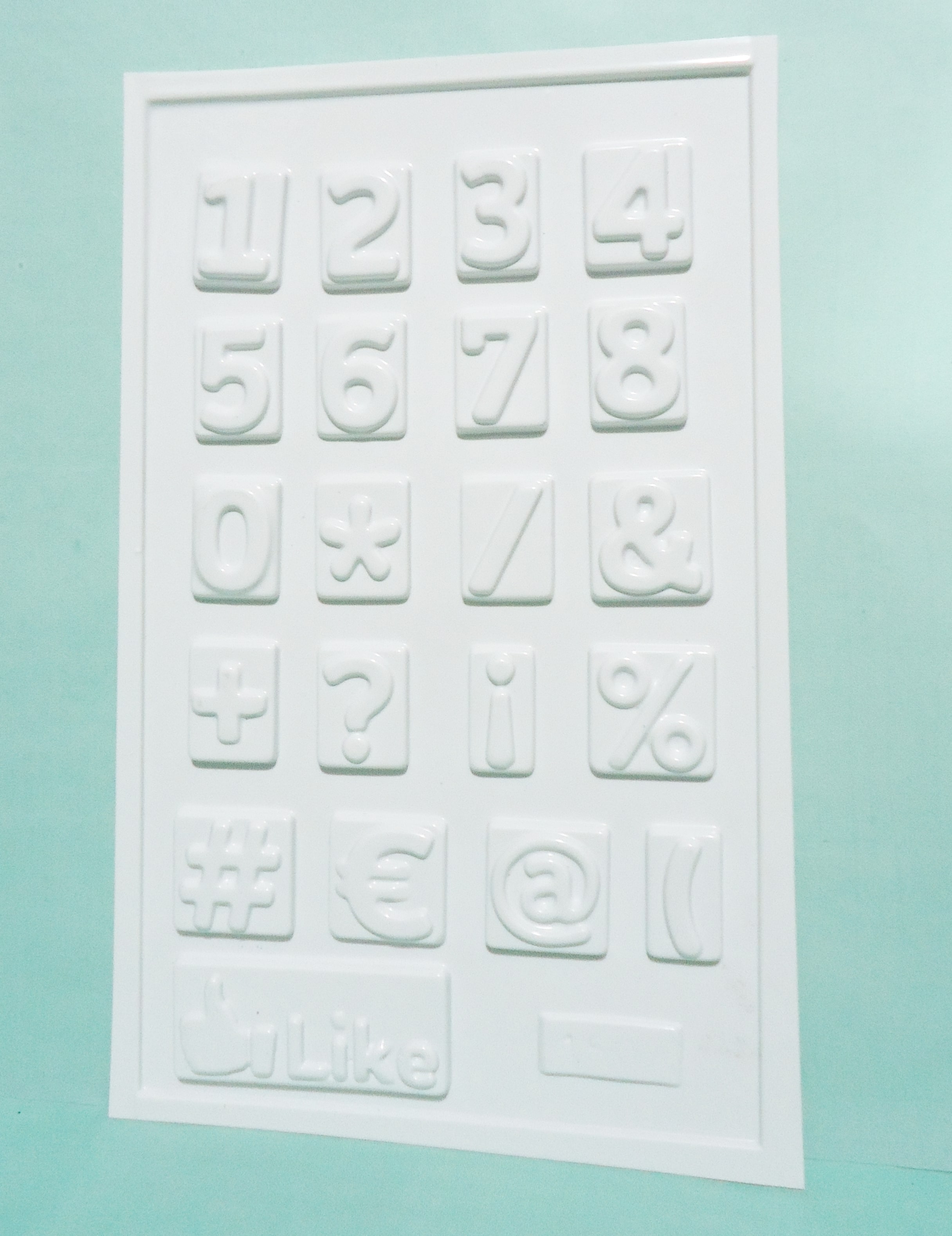 MOLDE PLACA NUMEROS+ SIGNOS BLANCO