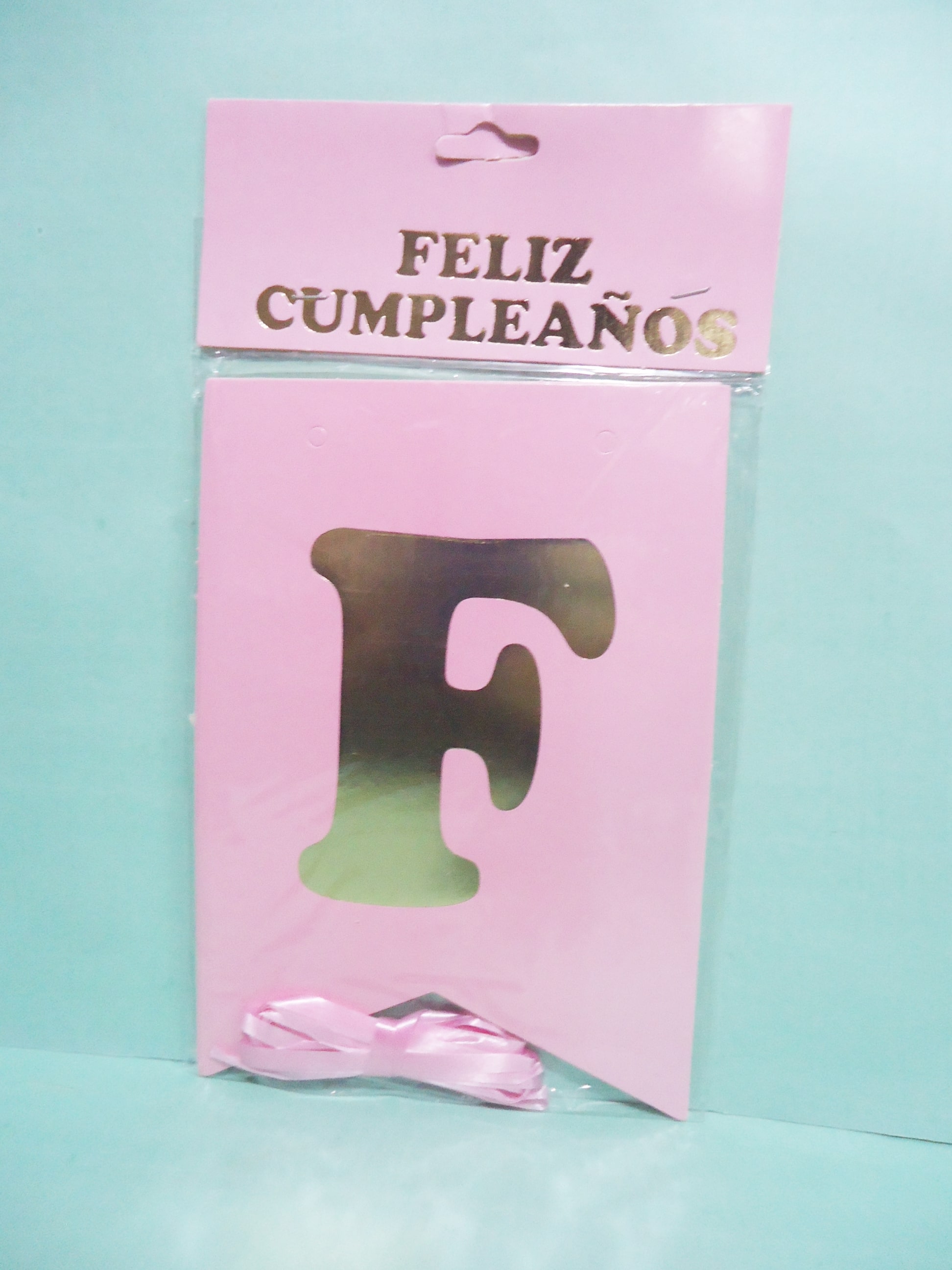 BANDERIN FELIZ CUMPLEAÑOS PASTEL ROSA GM