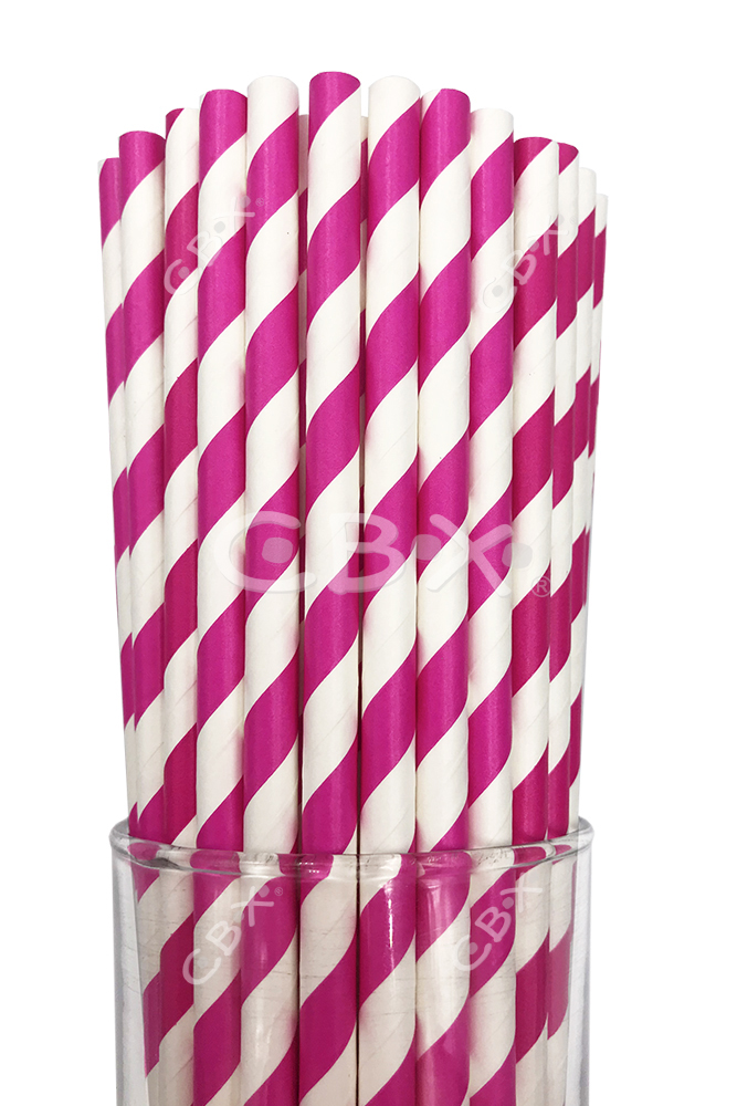 SORBETE POLIPAPEL X25 RAYADO FUCSIA