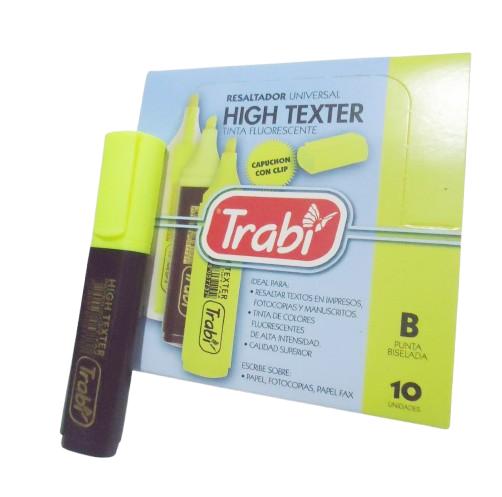 RESALTADOR TRABI H.TEX AMARILLO CAJA X10