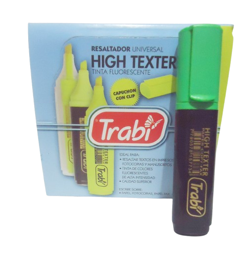 RESALTADOR TRABI H.TEX VERDE CAJA X10