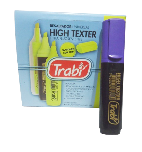 RESALTADOR TRABI H.TEX VIOLETA CAJA X10