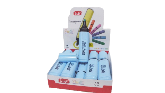 RESALTADOR PASTEL TRABI CELESTE CAJAX10
