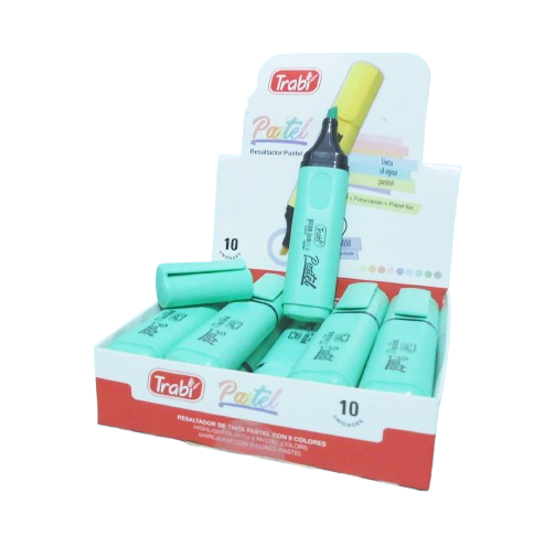 RESALTADOR PASTEL TRABI VERDE CAJAX10