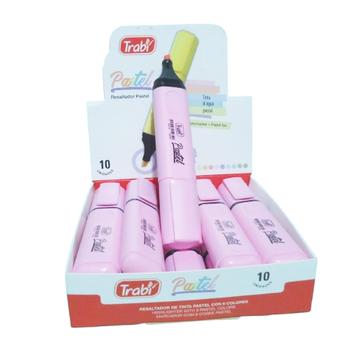 RESALTADOR PASTEL TRABI ROSA X10