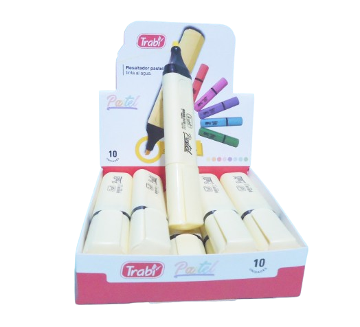 RESALTADOR PASTEL TRABI AMARILLOX10