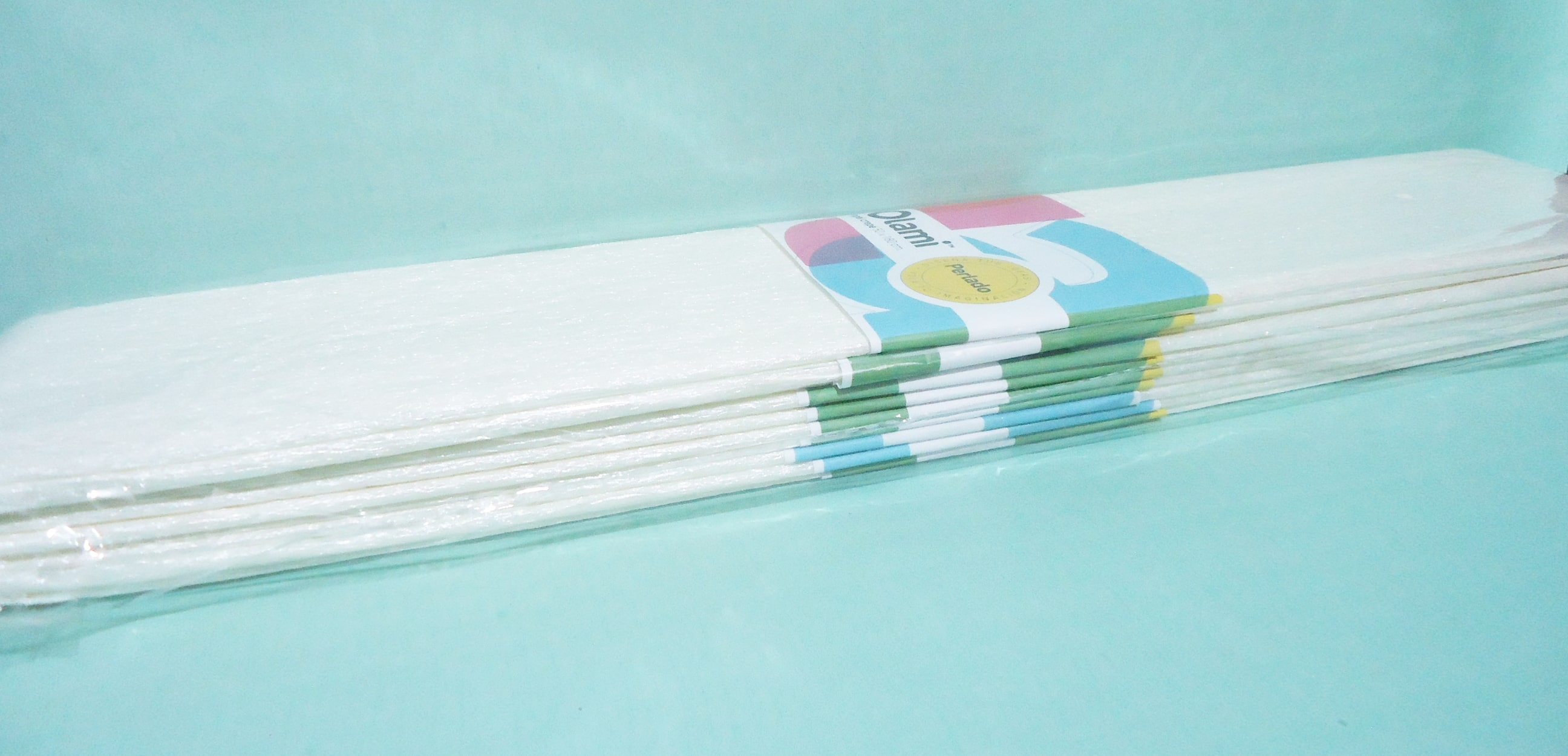 PAPEL CREPE PACK X10 PERLADO CREMA